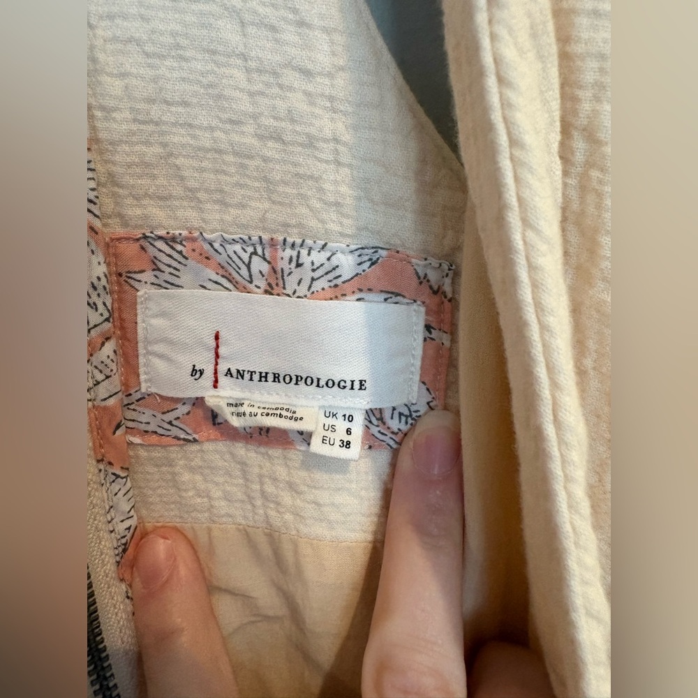 Anthropologie Demi Textured Ivory Wrap Jumpsuit - Picture 5 of 8